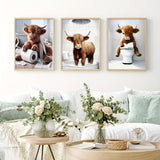 Clendo 3 Pack Cow Diamond Art Kits for Adults - Farm Animal Humor 5D Diamond Painting Kits, Full Drill Diamond Dot Gem Art Kit for Adults Wall Home Decor Arts Craft 12x16 inch Clendo