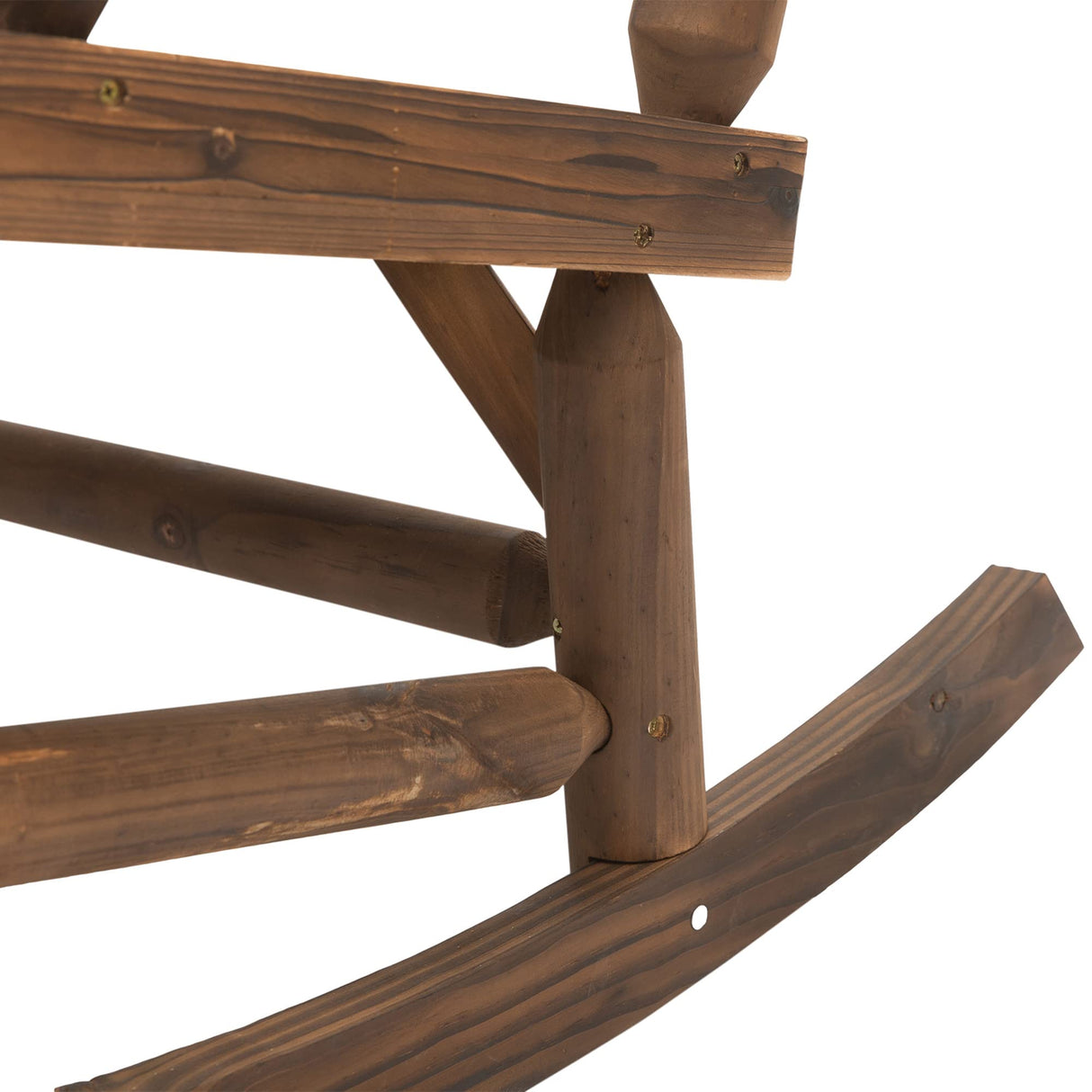 Outsunny Heavy Duty 2-Person Wooden Rocking Chair with Classic Log Design for Patios and Gardens Outsunny