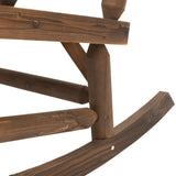 Outsunny Heavy Duty 2-Person Wooden Rocking Chair with Classic Log Design for Patios and Gardens Outsunny