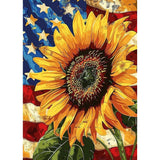 Sanjee Sunflower Diamond Art Painting Kits for Adults Beginner, American Flag 5D DIY Round Full Drill Gem Art Crafts for Home Wall Decor Gift, 12x16inch Sanjee