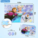 Puzzles for Kids Ages 4-8,Kids Puzzles in a Metal Box,Winter Princess Snowman Puzzles,Kids Boys Girls Learning Educational Puzzles Packed in Tin Box,60 Pieces wieewg