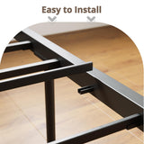 LIKIMIO Queen Bed Frame, Tall Industrial Headboard 51.2 ", Platform Bed Frame with Strong Metal Support, Solid and Stable, Noise Free, No Box Spring Needed, Easy Assembly, Vintage Brown, Rustic Maple LIKIMIO