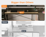 ODK 75" Reversible L Shaped Desk with LED Lighting, Power Outlet, and Ample Storage Solutions in Black ODK