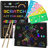 Smasiagon Scratch Paper Art Set for Kids: 2 Pack Scratch Off Arts Crafts Graduation Gifts for Kids Ages 3-12 Girls Boys Students Teens School Classroom Prizes Birthday Party Favor Games DIY Activity Smasiagon