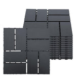 Plastic Interlocking Deck Tiles Outdoor All Weather Waterproof 12 PCS 12"x12" Flooring Deck Tiles Patio Floor Tile for Pool Balcony Backyard Porch, Dark Grey SAILARY