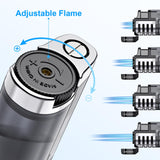 Torch Lighter Butane Refillable Triple Jet Flame Torch Lighters, Windproof Adjustable Flame Butane Torch Lighter with Punch 2 Pack (Without Fuel) TOPKAY