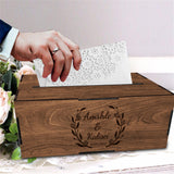 Personalized Wooden Card Box for Wedding Reception Decor Custom Wooden Wedding Card Box Holder with Slot Wedding Money Box Holder with Name and Date Smallduuck