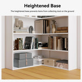 oneinmil Bookcase 6 Tiers with Baffles, 35.2" Large Corner Bookshelf, Storage Display Rack for Living Room Home Office, White oneinmil