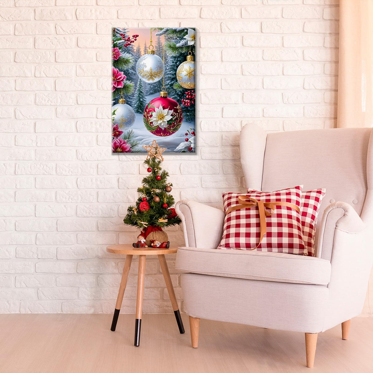 JOOZ Paint by Numbers Kit for Adults Framed Christmas Ball Paint by Number with Easel Christmas Tree Adult Paint by Number Kits Framed DIY Oil Painting Kits for Gift Home Wall Decor 8x12 Inch JOOZ