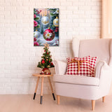 JOOZ Paint by Numbers Kit for Adults Framed Christmas Ball Paint by Number with Easel Christmas Tree Adult Paint by Number Kits Framed DIY Oil Painting Kits for Gift Home Wall Decor 8x12 Inch JOOZ