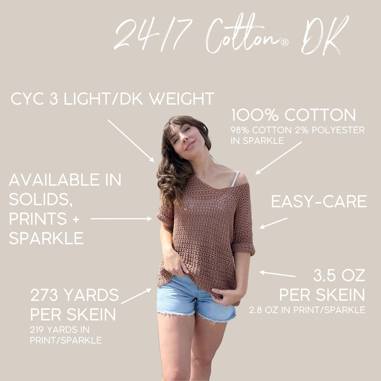 Lion Brand Yarn 24/7 Cotton Dk Yarn, 1 Pack, Seaglass Lion Brand Yarn