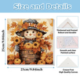 hkejoi Fall Paint by Numbers Kit for Adults Beginner, Fall Paint by Numbers with Frame and Easel, DIY Crafts Painting by Number for Gift Home Wall Decor 9.84x9.84 inch hkejoi