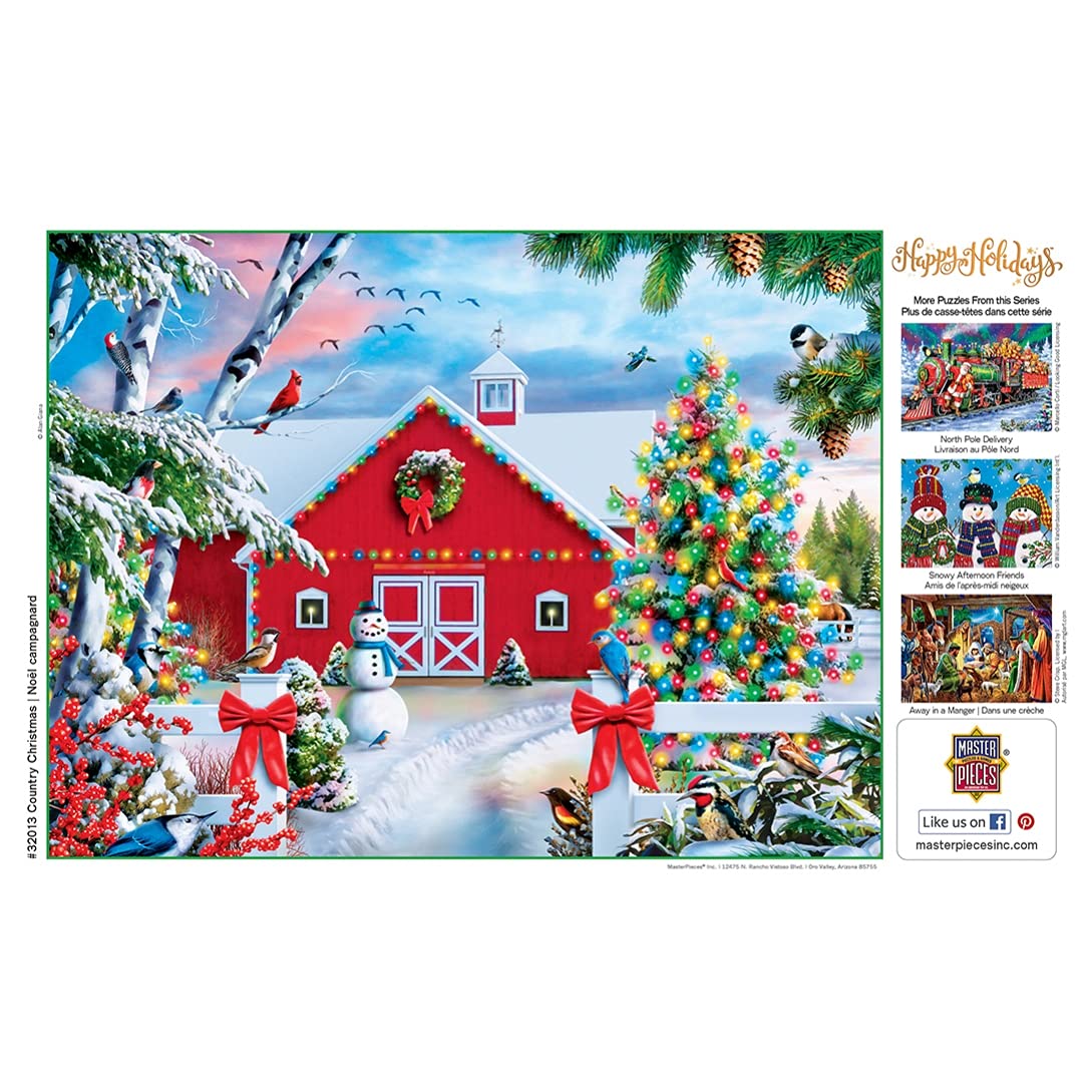 MasterPieces 300 Piece EZ Grip Jigsaw Puzzle - Country Christmas - 18"x24" Masterpieces