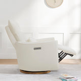 CHITA Swivel Rocker Recliner Chair, Power Nursery Glider Recliner, Nursery Rocking Chair with Adjustable Power Headrest, FSC Certified, Solid Wood Base, Cream CHITA