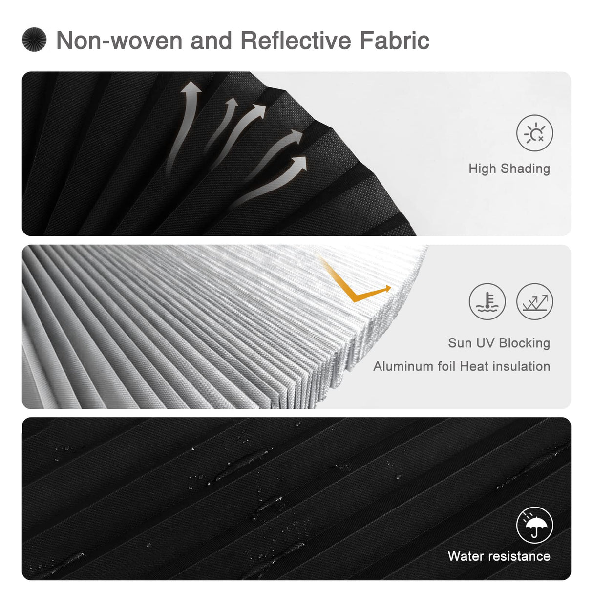 Blackout Blinds for Windows Cordless Blinds Temporary Shades Blinds No Drill Mini Blinds Black Out Blinds for Window of Bedroom,Bathroom,Kitchen Office (Black-high Shading, 23.6 * 59"(60 * 150cm)) Jlong