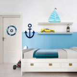 Burbell 6 Pack Large 11 Inches Unfinished Nautical Wood Cutouts for Crafts Unfinished Wooden Anchor Ship Wheel Boat for DIY Projects Nautical Party Decorations Burbell