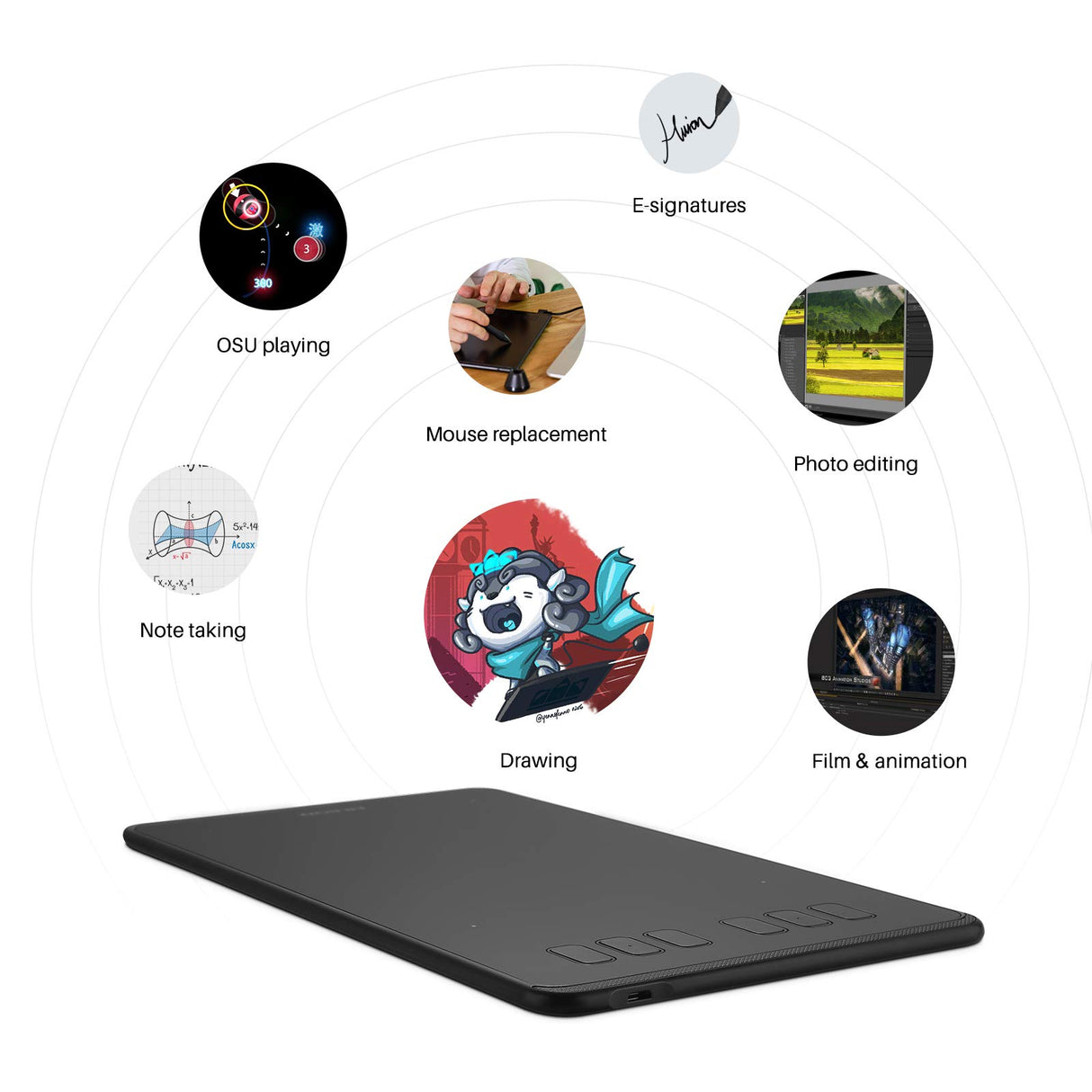 HUION Inspiroy H640P Drawing Tablet, 6x4 inch Digital Art with Battery-Free Stylus, 8192 Pen Pressure, 6 Hot Keys, Graphics Tablet for Drawing, Writing, Design, Teaching, Work with Mac, PC & Mobile HUION