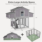 MEDEHOO Large Chicken Coop - Unique Folding Design for Easy to Set Up - Chicken House for Outdoor with Two Nesting Box, Leakproof Pull-on Tray, and UV-Resistant Roof Panel MEDEHOO