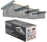 HANDT Overhead Garage Storage Rack, Connectable Heavy Duty Metal Ceiling Rails for Garage Storage Organization Shelving System, Supports Up to 6 Bins, 4 Sets Gray HANDT