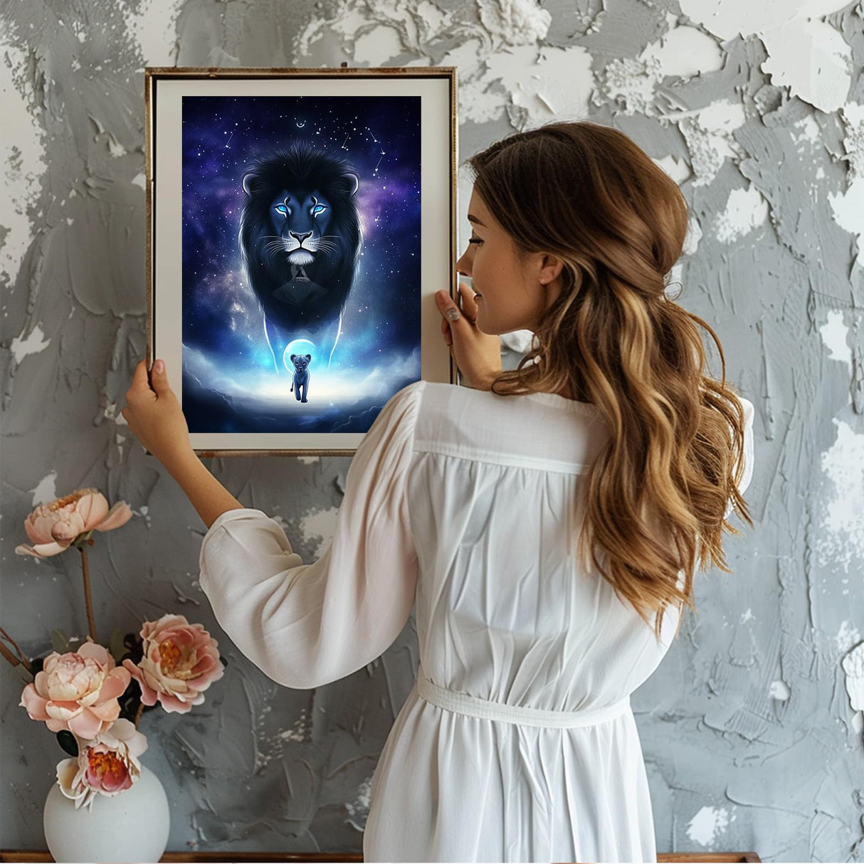 GHHKUD Diamond Painting Kits Lions for Adults, DIY 5D Fantacy Diamond Painting, Full Drill Animals Diamond Art Kits Art Pictures for Relaxation Gifts Home Wall Decor 30x40cm GHHKUD