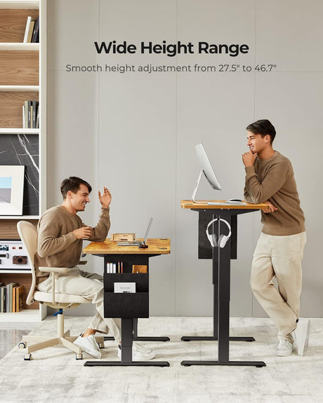 Marsail Standing Desk, Office Adjustable Heights Desk,Stand Up Desk,63x24 Inches Desktop Sit Stand Home Office Gaming Computer Desk with 4 Memory Presets,Headphone Hook,Cable Organizer,Rustic Marsail