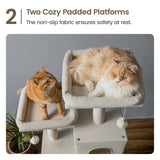 MWPO Large Modern Cat Tree, 70.1-Inch Wood Cat Tower for Indoor Cats, Multi-Level Tall Cat Condo with 2 Padded Perches, Hammock, Scratching Posts, Dangling Toys, Beige MWPO