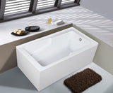 Aqua Eden VTAM6032R22S 60-Inch Acrylic 2-Wall Corner Alcove Tub with Corner Apron, Right Hand Drain Hole, White Kingston Brass