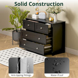 SunsGrove 40 inch Wide 4 Drawer Dresser, Modern Black Wooden Chest for Home Organization, Storage Cabinet for Bedroom, Living Room, Home Office SunsGrove