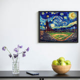 XTXGERL Famous America Baseball Stadium Paint by Numbers Kits for Adult, Starry Night Paint by Numbers Cool Man Painting on Canvas for Creative Wall Art Home Decoration DIY Frameless16x20 Inch XTXGERL