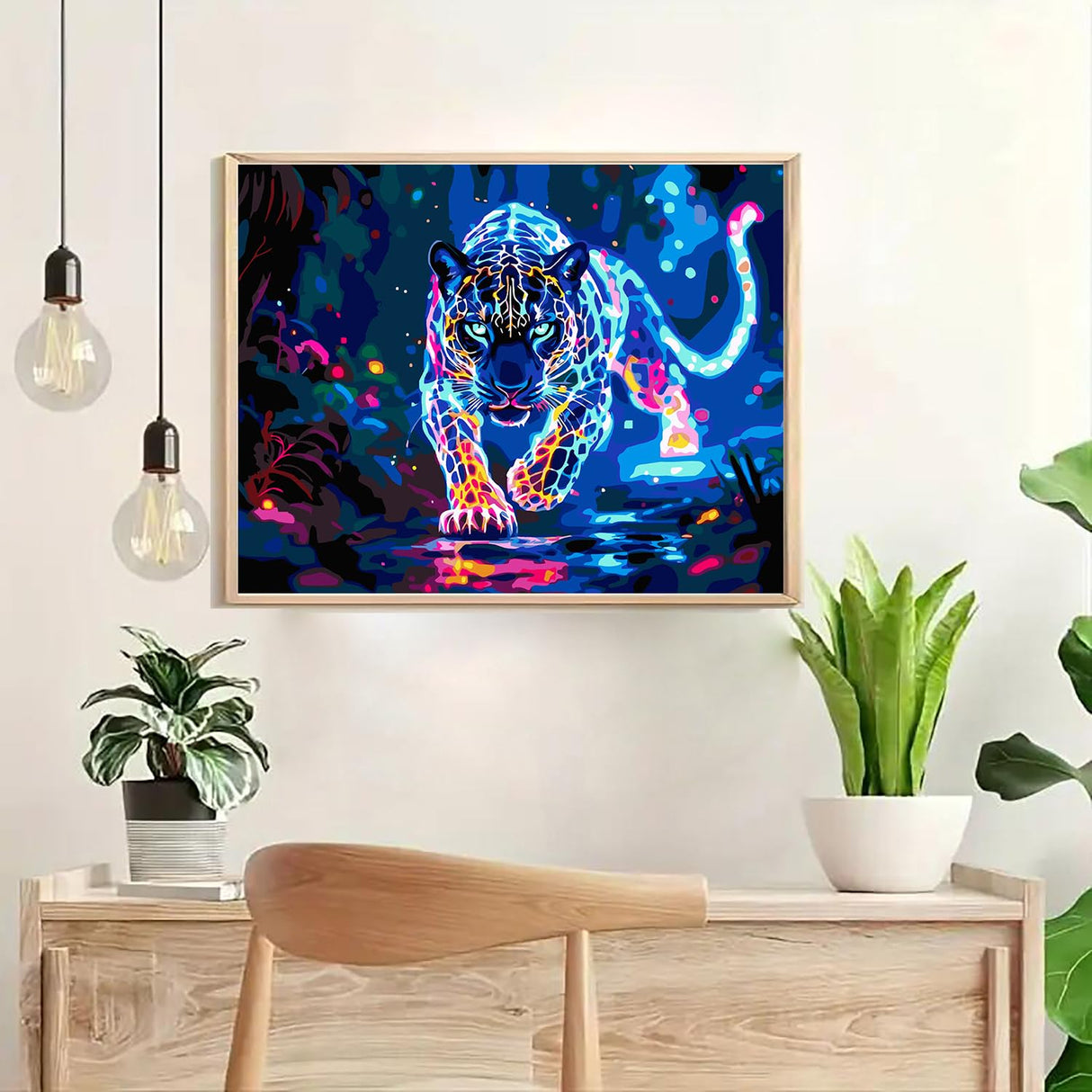 GXGLLPZBY Tiger Paint by Numbers Kit for Adults Beginner,DIY Tiger Paint by Numbers for Adults,Easy Canvas by Number Without Frame Home Wall Decor 12 x 16 in GXGLLPZBY