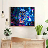 GXGLLPZBY Tiger Paint by Numbers Kit for Adults Beginner,DIY Tiger Paint by Numbers for Adults,Easy Canvas by Number Without Frame Home Wall Decor 12 x 16 in GXGLLPZBY