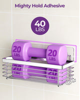 ODesign Shower Caddy 3 Pack SUS304 Stainless Steel-No Drilling-Shower Bathroom Shelves Rack,Rustproof Wall Mounted,Adhesive Shower Shelf Basket Organizer-Silver ODesign