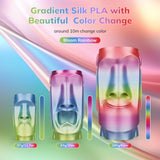 AMOLEN Silk PLA 3D Printer Filament, Shiny Multicolor Rainbow PLA Filament 1.75mm, Gradient Color Change PLA 3D Printing Filament for Most FDM 3D Printer, Pink Blue Purple Green Yellow, 1kg (2.2lbs) AMOLEN