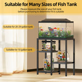 KDSOM 20 Gallon Fish Tank Stand Aquarium Stand, Metal Fish Tank Table, 3 Tier Turtle Reptile Terrarium Tank Stand for Home Office, 29.1" X 12.2" X 29.5", Black KDSOM