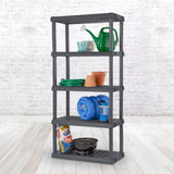 Sterilite 2-Pack 5 Shelf Unit, Heavy-Duty Shelving Storage Rack for Home and Garage, Gray - Multipurpose Plastic Organizer Shelves for Smart Organization Sterilite