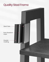 VASAGLE Ladder Shelf, 5-Tier Bookshelf, Storage Rack, Bookcase with Steel Frame, for Living Room, Home Office, Kitchen, Bedroom, Industrial Style, Ebony Black and Black ULLS045B56 VASAGLE