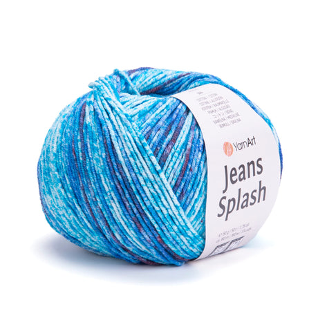 YarnArt Jeans Splash - Variegated Sport Yarn 55% Cotton 45% Acrylic 1 Skein/Ball 50g 174yds Soft Cotton Yarn for Amigurumi (944) YarnArt