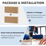 72.5" Double Dog Crate Furniture for 2 Medium Dogs, Heavy Duty Wood Dual Dog Kennel TV Stand with Sliding Doors and Storage Drawers, Rustic Oak KACVON