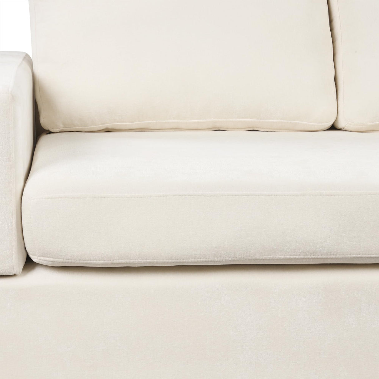 Christopher Knight Home Davinz 87.4" L-Shaped Sectional Sofa, Chenille 3 Seater Couch, Sectional Couches with Chaise Lounge, Upholstered Sofa Couch with Reversible Armrests for Living Room, Beige Christopher Knight Home