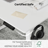 JYLH JOYSEEKER White Standing Desk, 48 X 24 Inch Adjustable Height Electric Desk, Sit Stand Desk with Splice Board and 2 Hooks, Ergonomic Rising Desk for Home Office JYLH JOYSEEKER