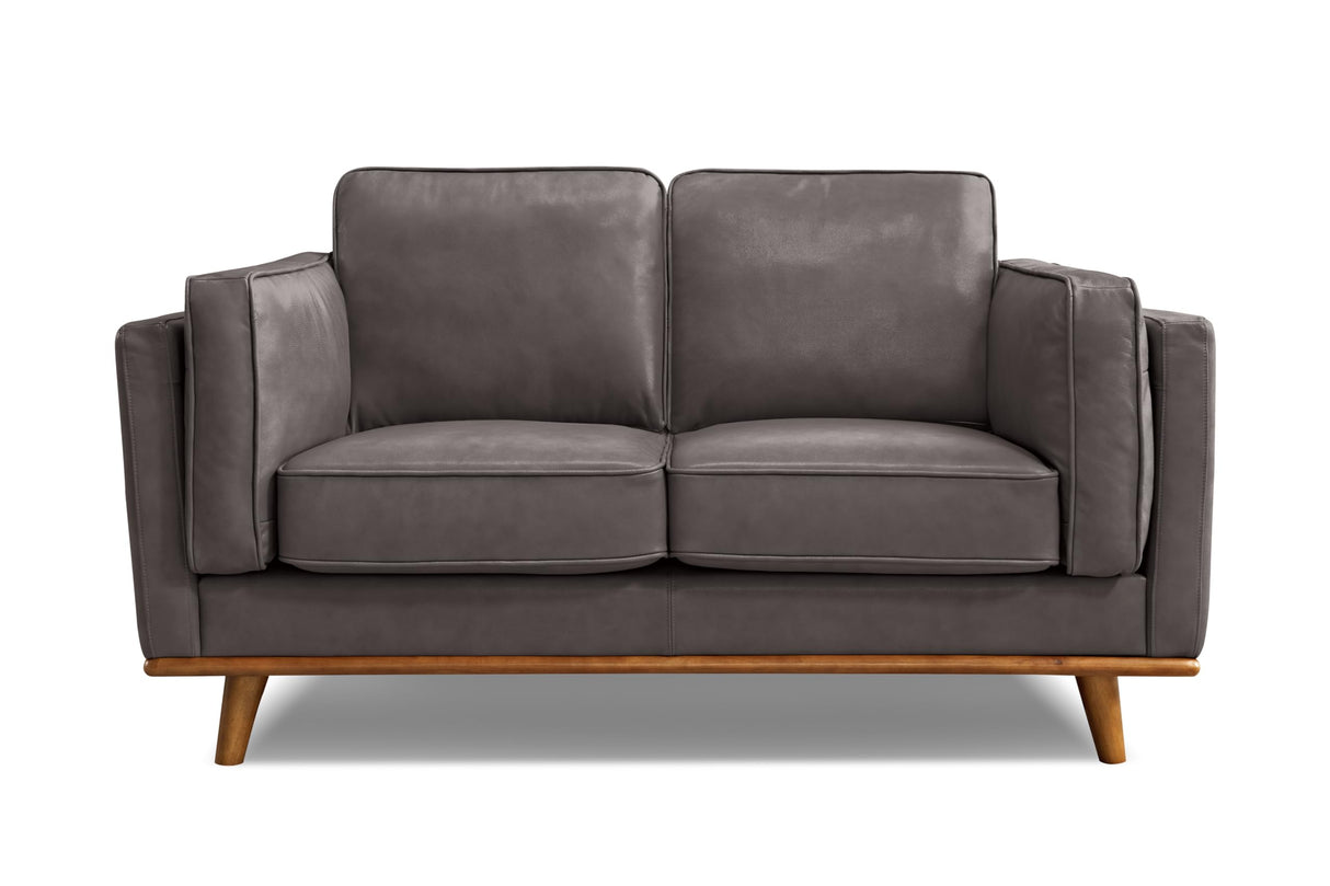 Valencia Artisan Full Leather Loveseat Sofa 66” - Pure Full Italian Nappa Leather Couch, Solid Wood Accent, Ultimate Comfort, Modern Grey VALENCIA THEATER SEATING