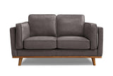 Valencia Artisan Full Leather Loveseat Sofa 66” - Pure Full Italian Nappa Leather Couch, Solid Wood Accent, Ultimate Comfort, Modern Grey VALENCIA THEATER SEATING