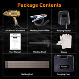 Faiuot Portable Handheld Welding Machine, 110V Portable Welder with IGBT Inverter 6 Variable Current Adjustment, Electric ARC Welder Gun Welding Tools Set Fits for 3/32"-1/8" Wire Rods Faiuot