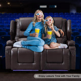 OQQOEE RV Reclining Loveseat, Power Recliner Sofa with Cup Holders & USB Ports, Theater Seating for Home Theater, Living Room, Small Spaces, Easy Assembly (Brown) OQQOEE