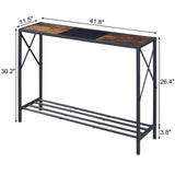Tajsoon Console Table, 2-Tier Industrial Entryway Table, 41.8”LNarrow Sofa Table with Shelves, Entrance Table for Entryway, Hallway, Living Room, Foyer, Corridor, Office, Rustic Brown and Black Tajsoon
