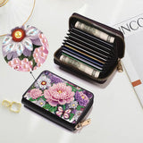JZHYOAN DIY Diamond Art Credit Card Holder for Woman, Small Wallet Coin Purse Keychain Zipper Business Anti-demagnetization Card Holder Wallet Family Adult Man JZHYOAN