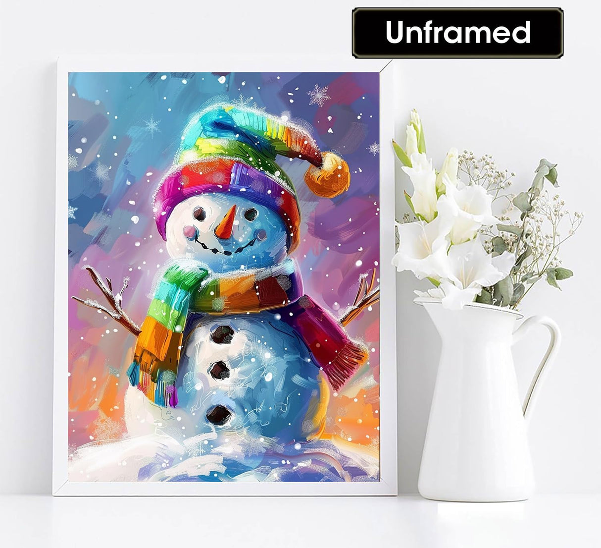 Diymood Paint by Numbers Kits for Adults Christmas, DIY Oil Painting Snowman Acrylic Paint by Number for Adults Beginner with Brushes for Home Wall Decor 16x20 inch Diymood