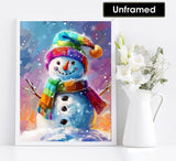 Diymood Paint by Numbers Kits for Adults Christmas, DIY Oil Painting Snowman Acrylic Paint by Number for Adults Beginner with Brushes for Home Wall Decor 16x20 inch Diymood