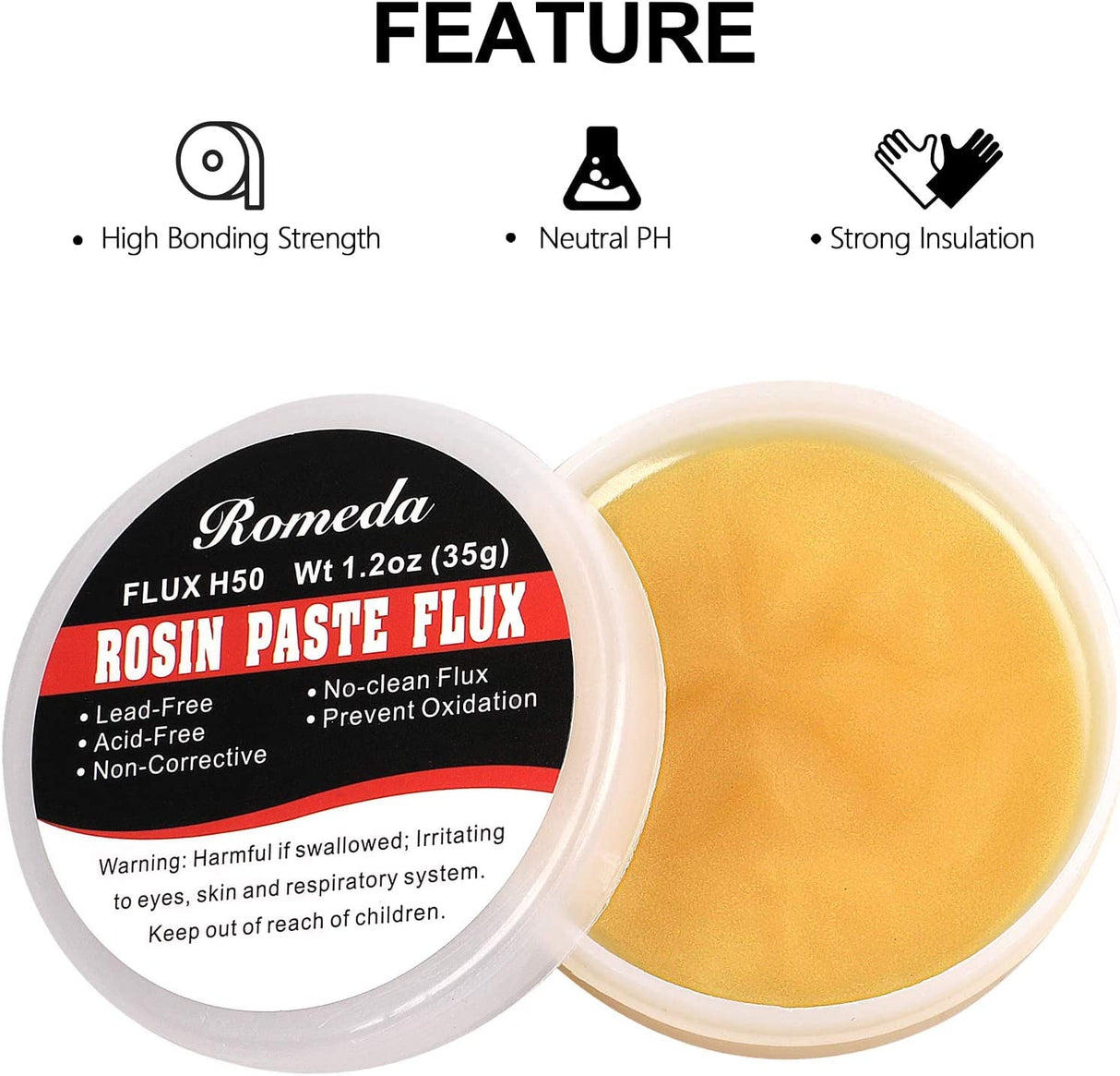 2 Jar Solder Flux, Flux for Soldering, Rosin Soldering Flux Paste for Lead-Free Electronics Soldering and Soldering DIY (1.2oz/35g in a Jar) Romeda
