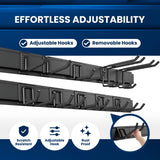 SUKIZZ 64'' All-Metal Garage Tool Organizer Wall Mount – Heavy-Duty Tool Rack Holds 680 lbs, Adjustable Hooks for Garage, Yard, and Garden Equipment SUKIZZ